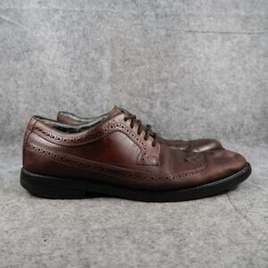 Rockport Shoes Men 11.5 Oxford Derby Wingtip Brown Leather Lace Up Classic Dress